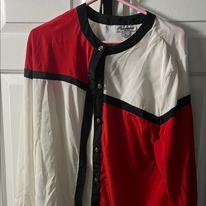 Pierre Balmain inspired Red and White Casual Shirt